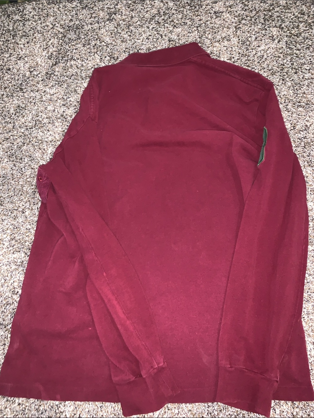 Polo by Ralph Lauren Long Sleeve Burgundy Rugby Polo with Green Embroidery - Picture 5 of 5